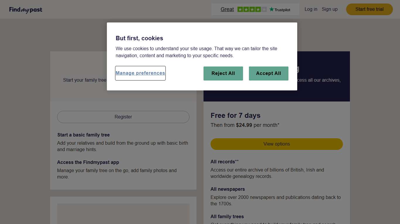 Free Trial for 7 Days - Explore your Family History | findmypast.com